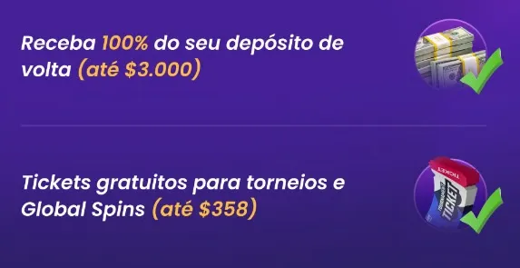 bonus novos usuarios WPT Global