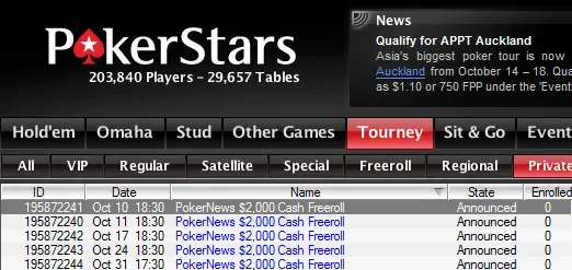 Hoje às 17:30 ,000 Cash Freerolls na PokerStars 101