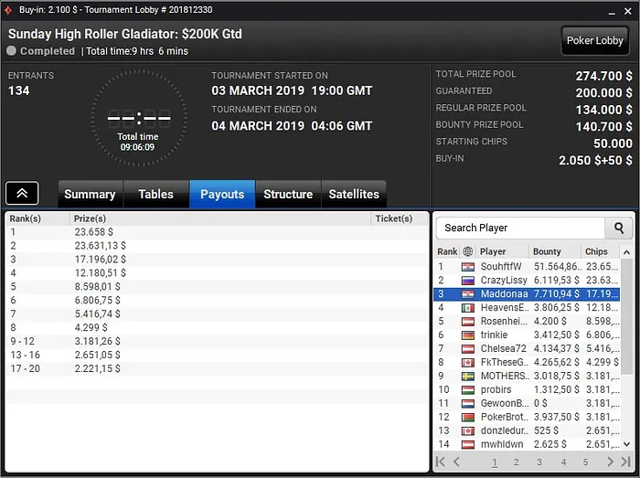 Lobby de poker da partypoker
