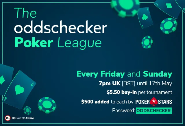 Enter the Oddschecker Poker League only on PokerStars