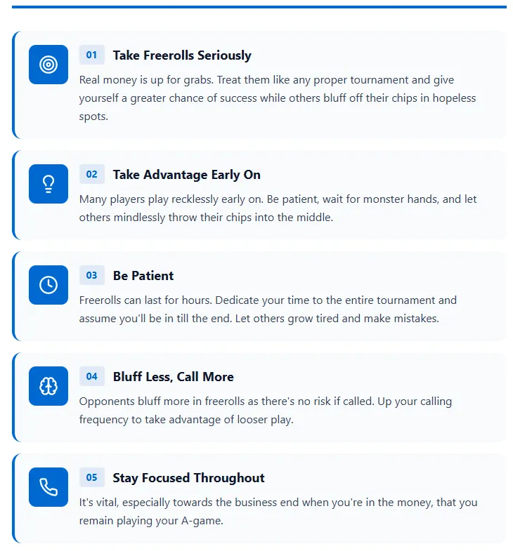 Top 5 Best Freeroll Strategies and Tips