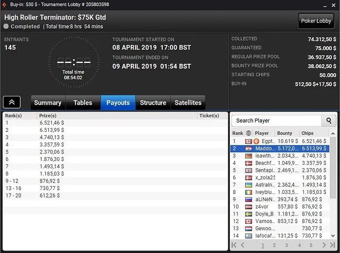 Lobby de poker da partypoker