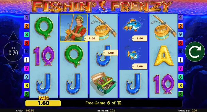 Fishin' Frenzy Slot bonus win