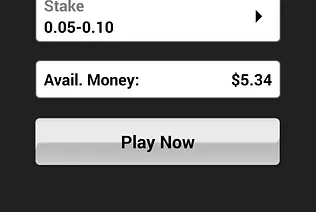 This is the lPAF lobby with poker game options on the poker app.