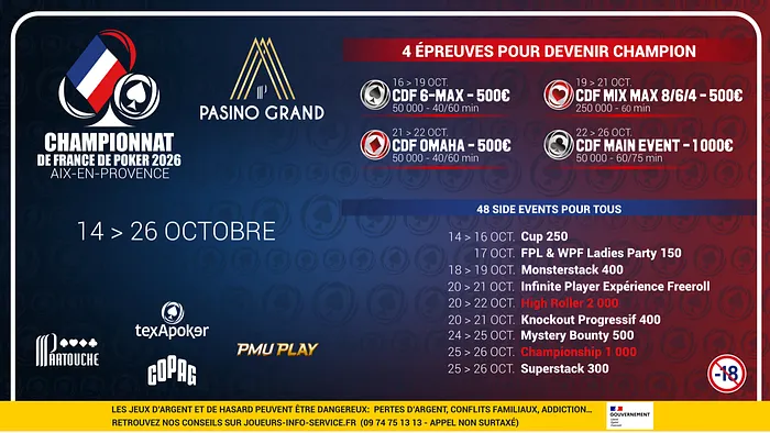 Championnat France Poker Epreuve