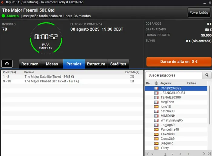 Un Freeroll en PartyPoker.es