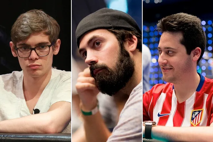 Fedor Holz (left), Jason Mercier (center), Adrian Mateos (right)