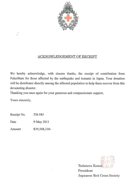 PokerStars y sus jugadores donaron 488.782$ a la Cruz Roja 101