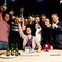 Champion Igor Kurganov with friends and runner-up Daniel Negreanu