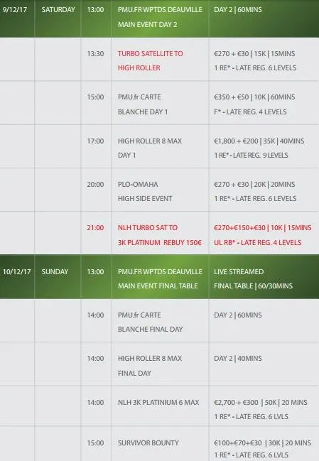 WPTDS Deauville : Le programme du festival 102