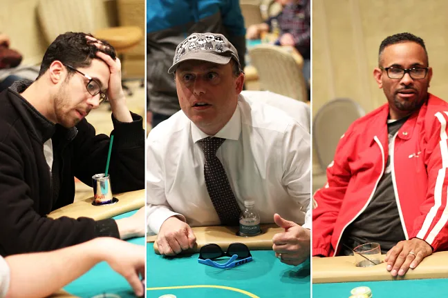 Gary Rosenzweig (pictured in middle) was among the unfortunate trio to bubble this tournament in highly unusual fashion