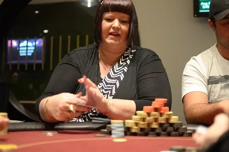 ANZPT Auckland Day 1a Chip Leader, Angie Fitzgerald