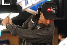 Daniel Negreanu practicing his golf swing