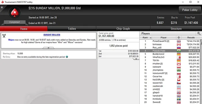 Lobby de poker do PokerStars