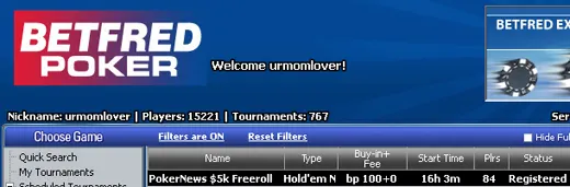 Hoje às 16:35 ,000 PokerNews Cash Freerolls na Betfred Poker 101