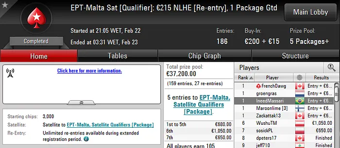EPT Qualifier 215