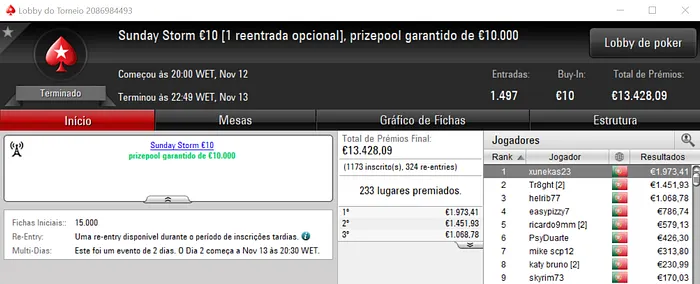 GeneraPatton Conquista Sunday Special €100 e xunecas23 o Sunday Storm €10 & Mais 102