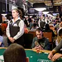 Dealers standing during hand for hand play of the Main Event