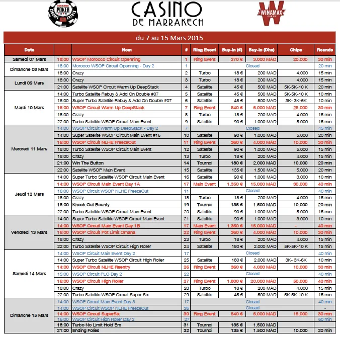 Le WSOP Circuit au Maroc ou le rêve américain à Marrakech 102